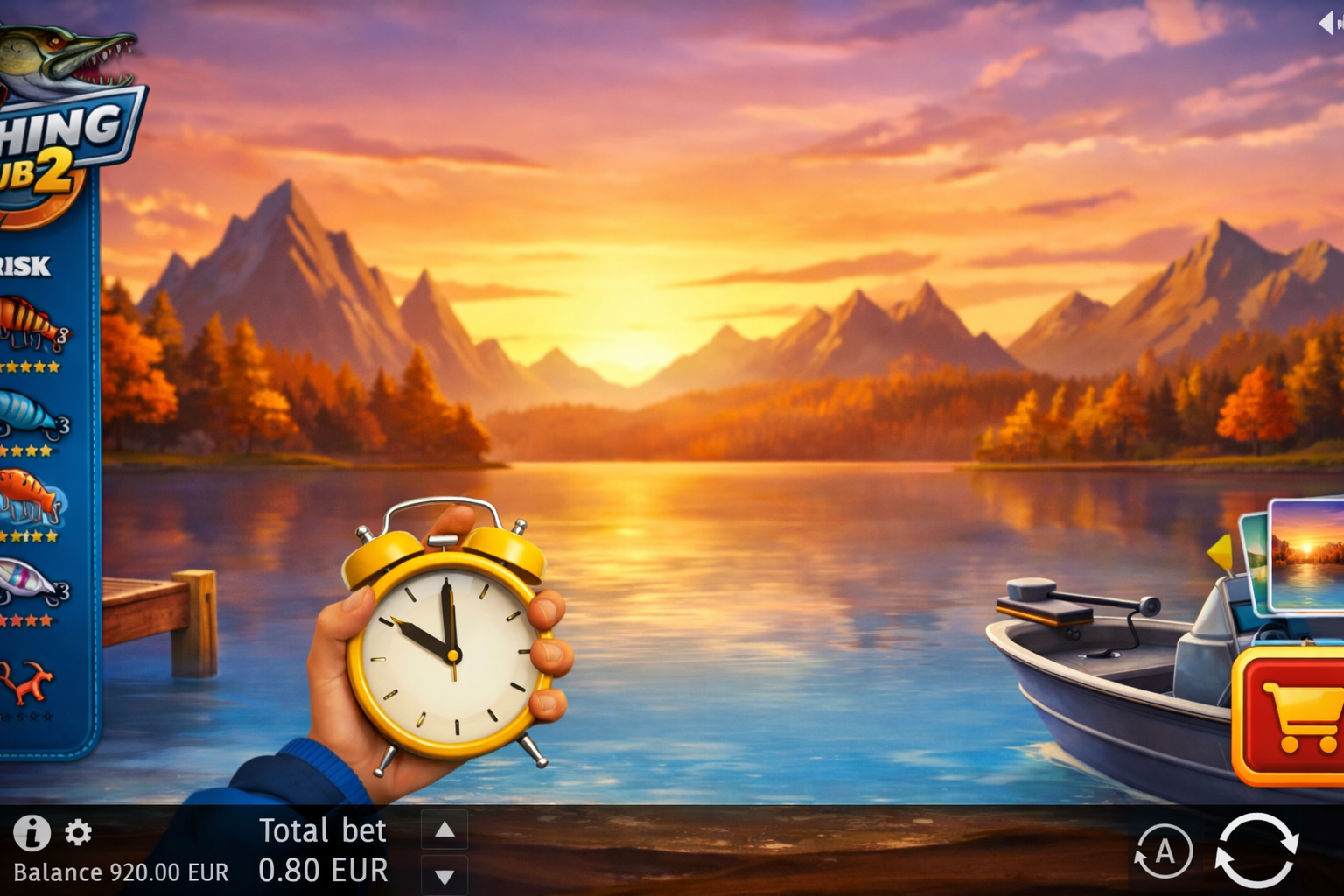 Fishing Club 2 slot on smartphone screen in free play mode